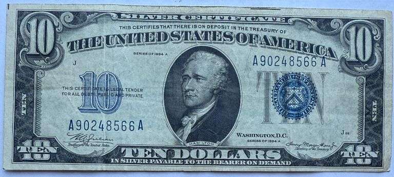 $10 1934A Series Silver Certificate
