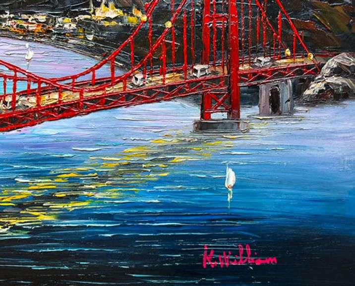 BEAUTIFUL GLDEN GATE BRIDGE  PAINTING ON CANVAS