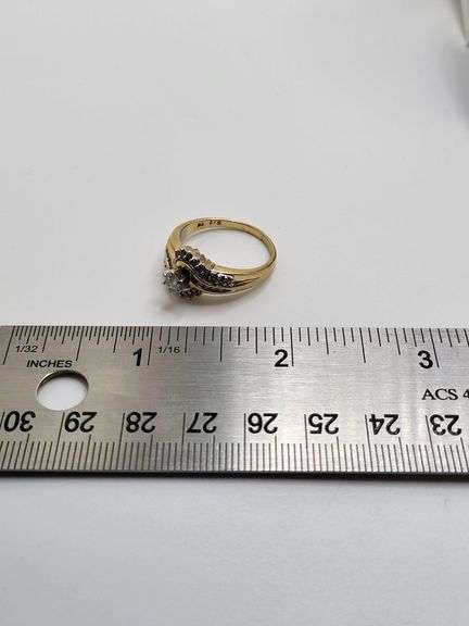 14k yellow gold diamond wedding band, size 8.5 -4.9 gr