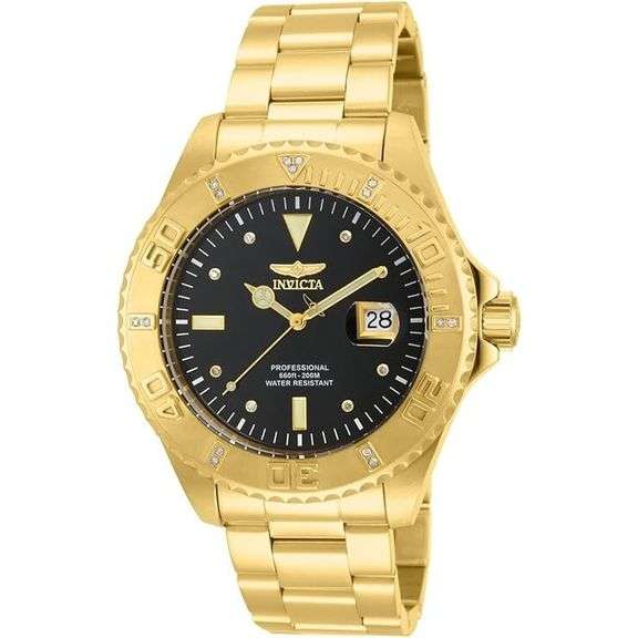 18k Invicta Pro Diver Men's Watch Diamond Accents