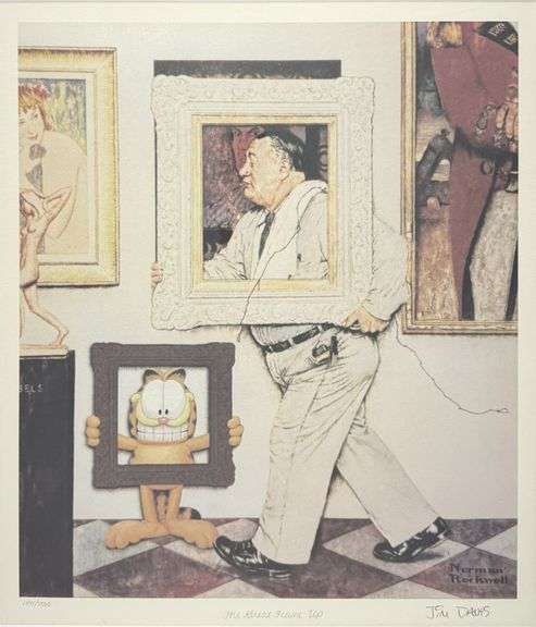 Jim Davies 'The Great Frame Up' Signed Offset Lithograph with Park West Certificate Framed, 1999