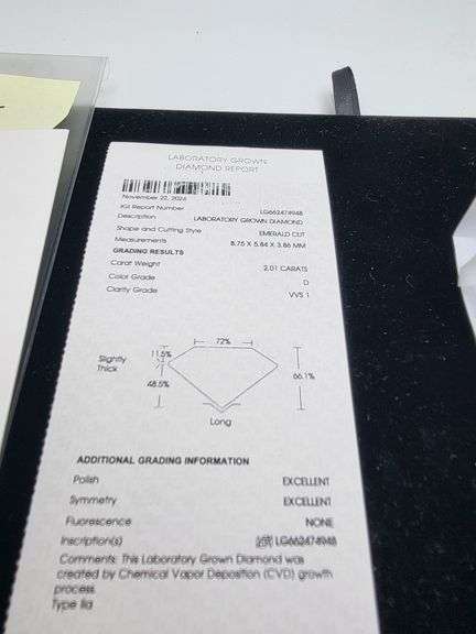 High quality loose Diamond " 2.01 CT lab grown VVS1/ D  diamond"
