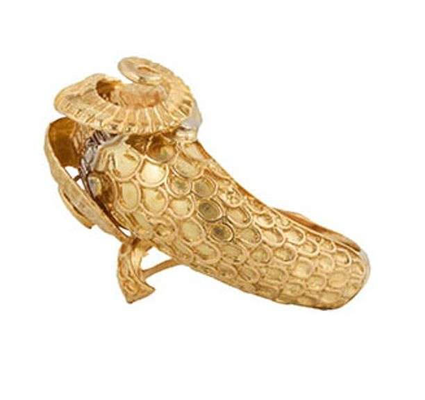 Lalaounis Ram 0.06ctw Ruby Eyes and 0.03ct Diamond Collar Ring in 18K