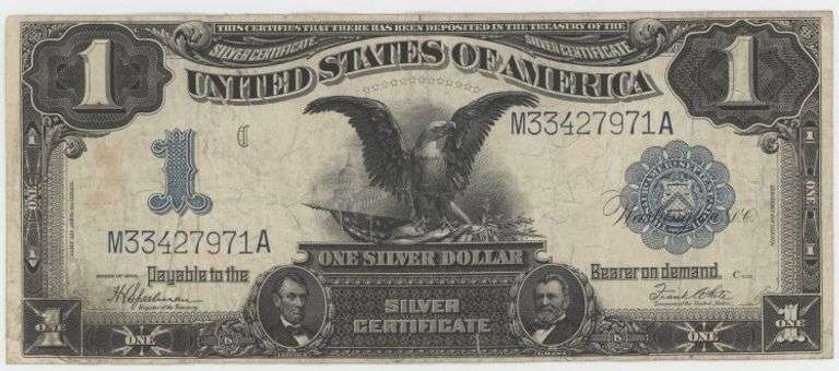 Pleasant 1899 Series Large Size $1 Black Eagle Silver Certificate