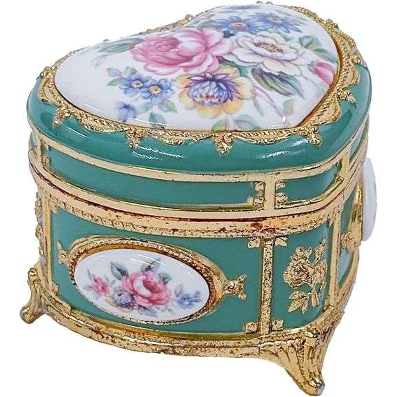 Heart-Shaped Musical Jewelry Trinket Box