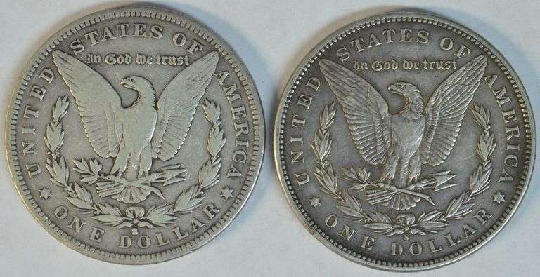 Nice pair of key date 'S' Mint Morgan Silver Dollars: 1886-S & 1899-S