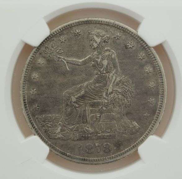 1878 S Silver Trade Dollar, NGC AU 53
