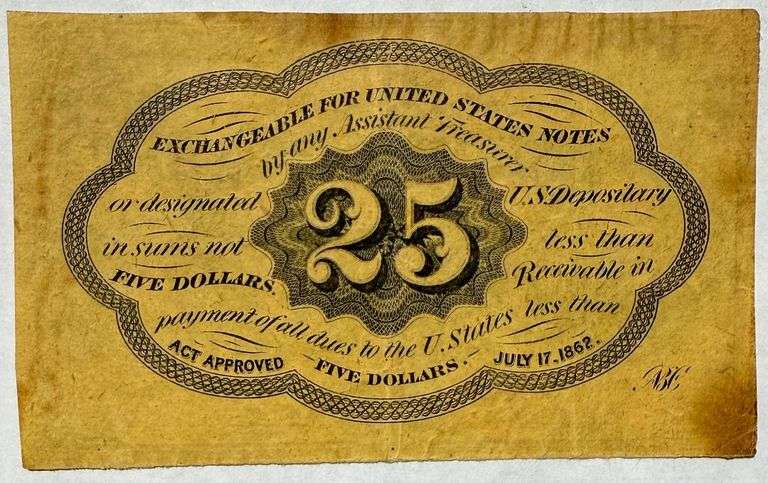 1862  25 Cent Fractional Currency Note