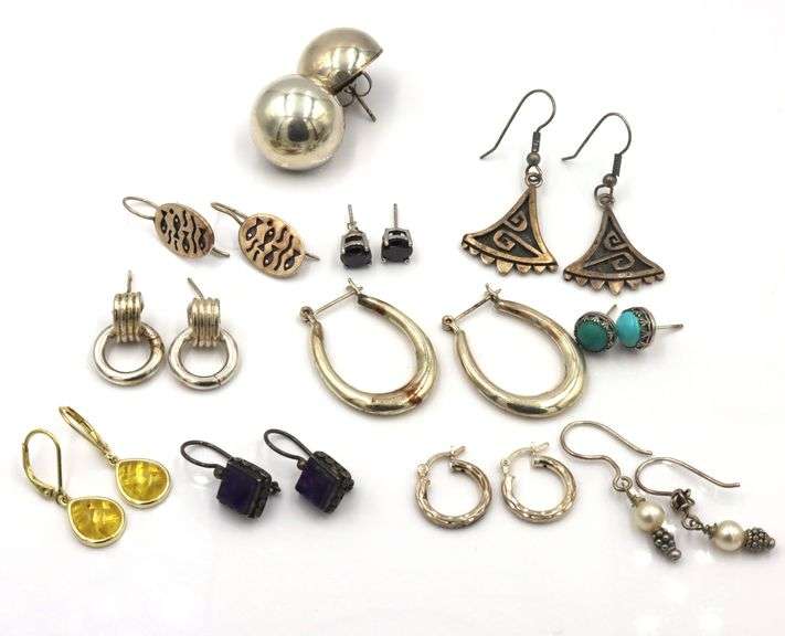 Group lot of Vintage 925 sterling silver earrings