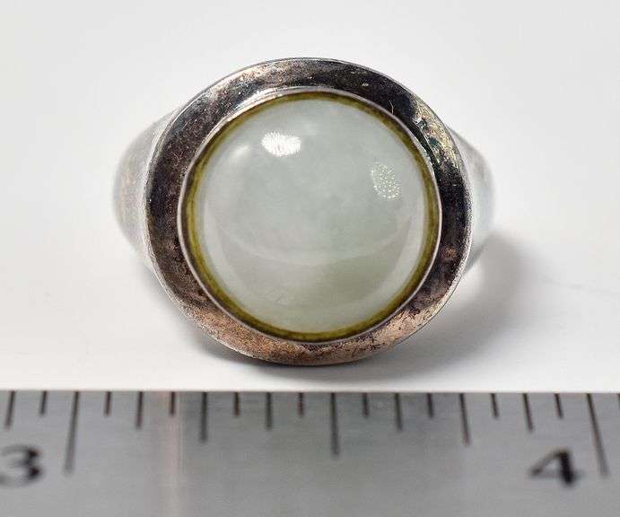 White Gemstone Ring in Sterling Silver