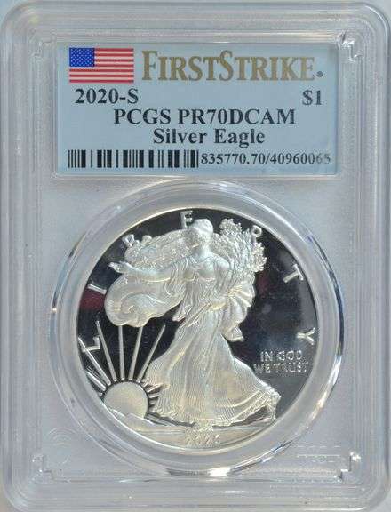Perfect 2020-S PCGS PR70DCAM FIRST STRIKE $1 Silver Eagle