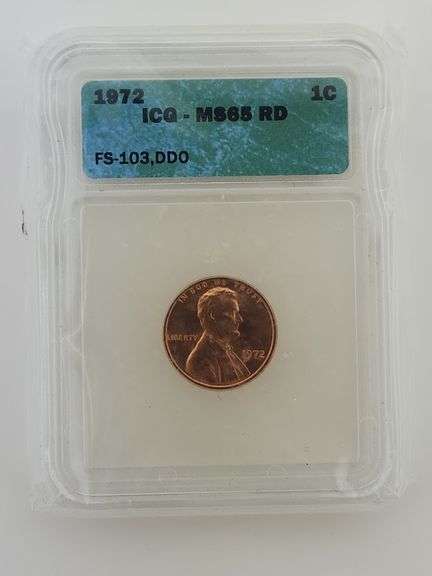 1972 Lincoln Cent, ICG MS65 RD FS-103,DDO
