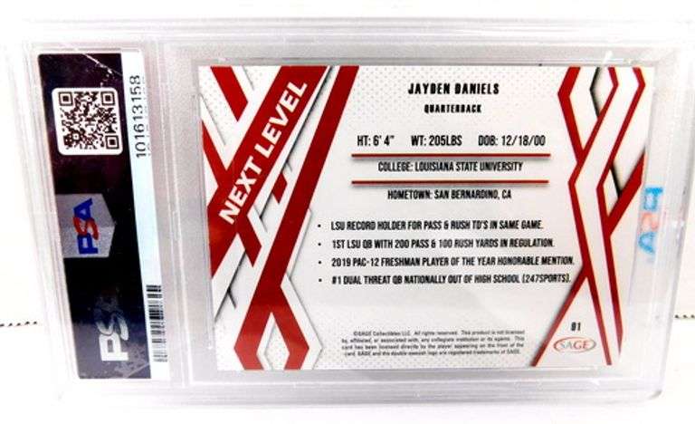 Jayden Daniels 2024 Sage Purple Football Card, 8 Near Mint
