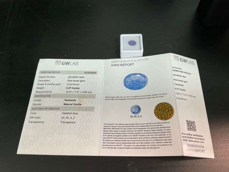 CERTIFIED NATURAL 2.47 CARATS TANZANITE