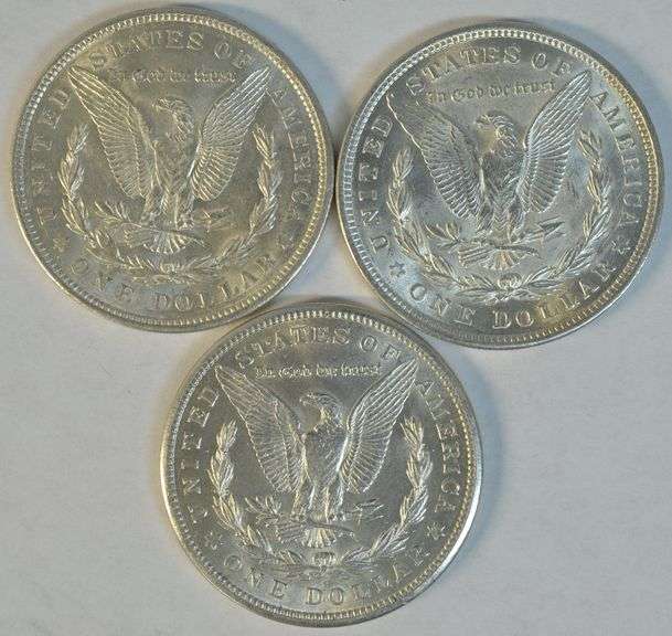 Choice and lustrous 1921 P-D-S Morgan Silver Dollars