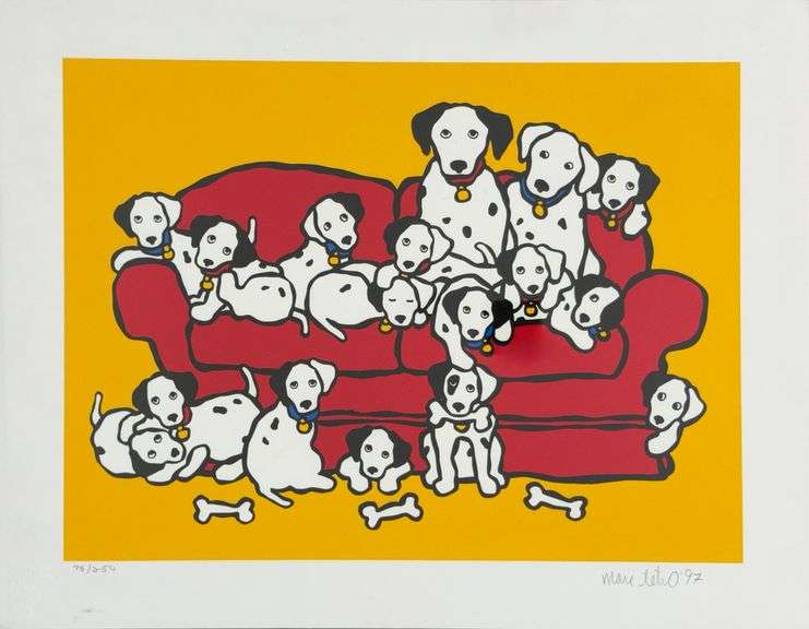Marc Tetro '101 Dalmations, The Puppies Are Here!' Signed Serigraph Framed, 1997