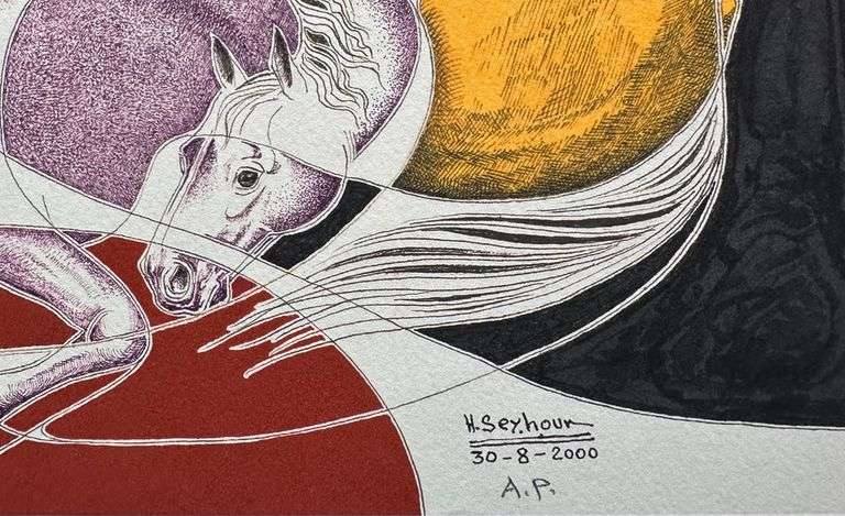 Houshang Seyhoun ,Horses (2000) ,AP Lithograph.