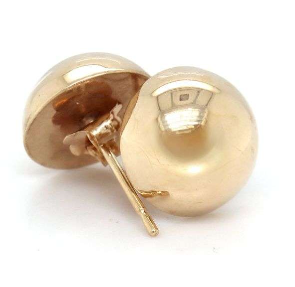 14kt Yellow gold button earrings