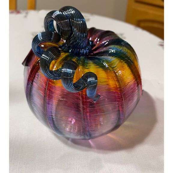 Handmade Glass Purple Pumpkin