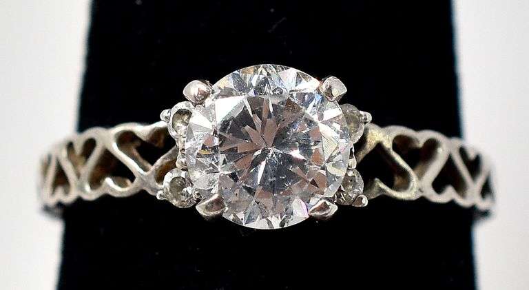 Cz Heart Band Ring in Sterling Silver