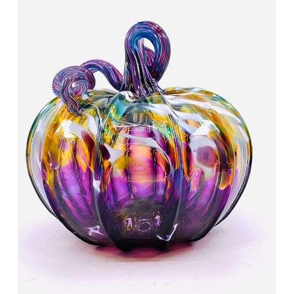 Handmade Glass Purple Pumpkin