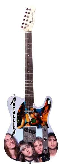 Metallica Autographed Custom Graphics Legends Unleashed Guitar ACOA