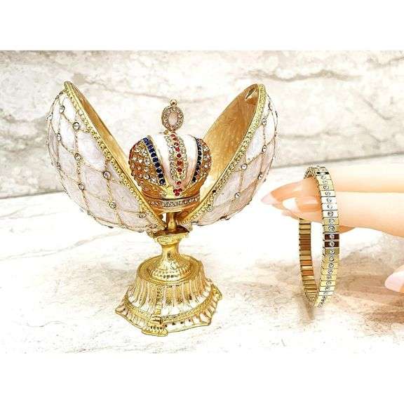 Royal Fabergé Emerald Green 24K Gold with Austrian Crystals