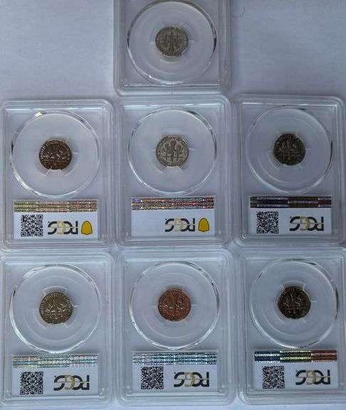 Seven PCGS Proof 69 Roosevelt Dimes
