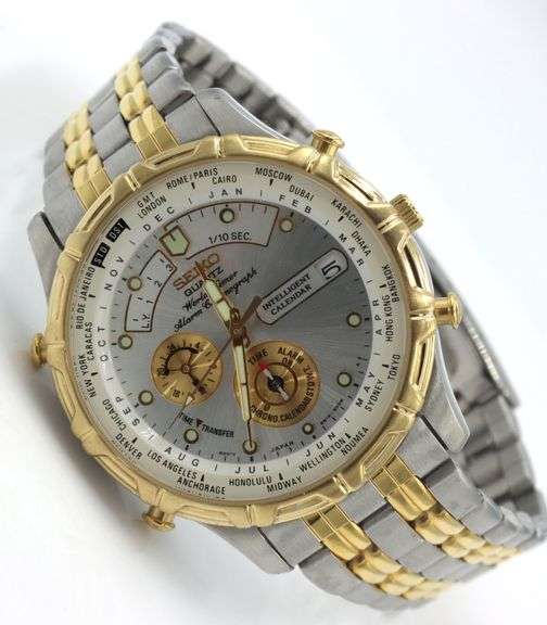 Vintage Seiko chronograph word timer watch