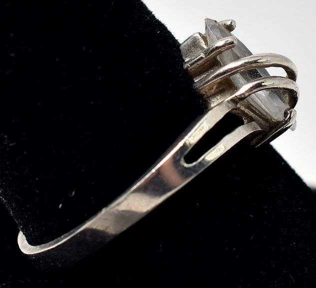 White Cz Ring in Sterling Silver
