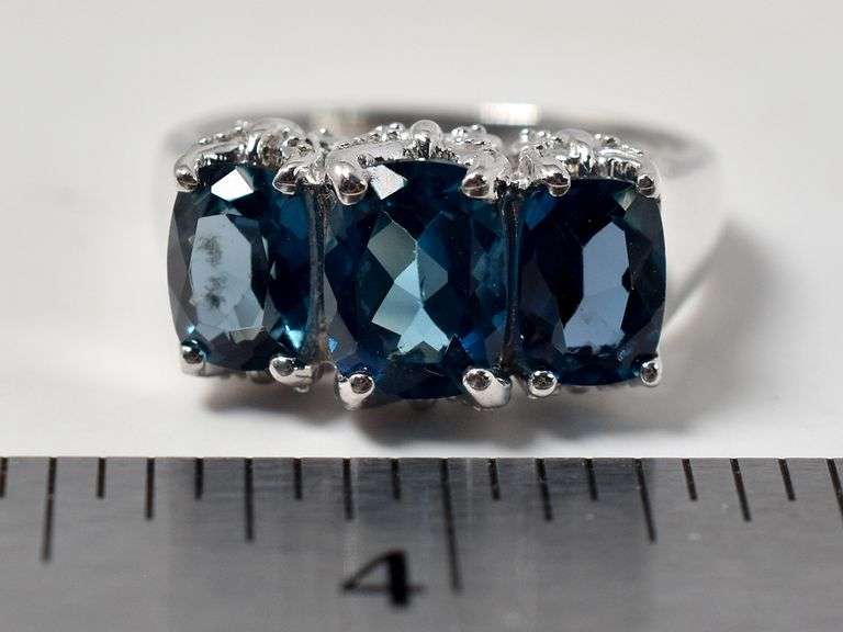 Blue Gemstone Ring in Sterling Silver