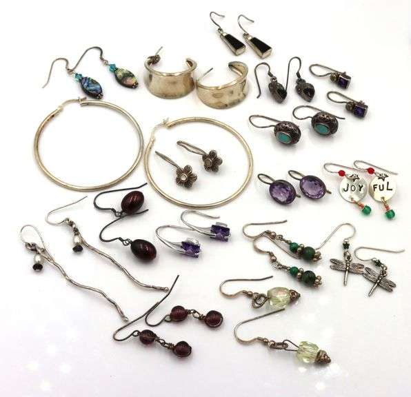 Group lot of Vintage 925 sterling silver earrings
