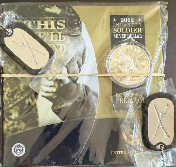 2 2012 Proof Silver Dollar Infantry Soldier Sets With Tags