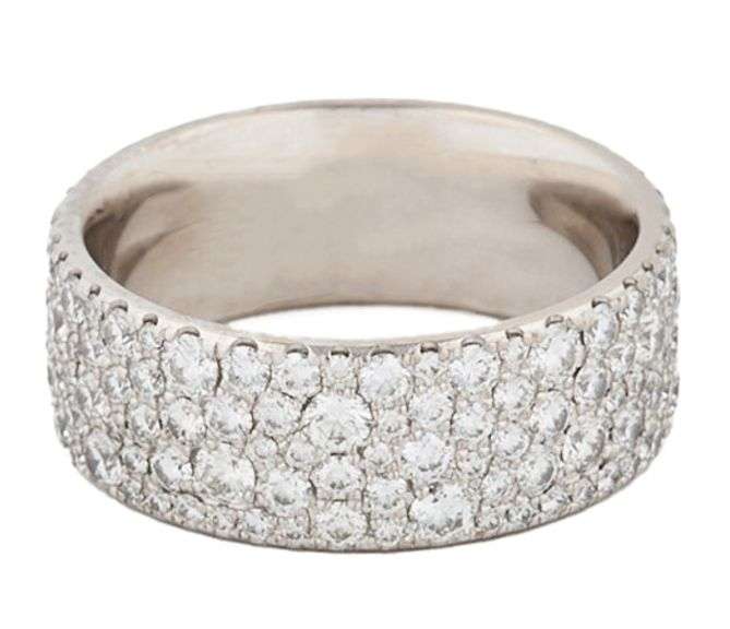 Tiffany & Co. 1.95ctw Pave Mixed Sized Multi Row Diamond Band Ring in 18K