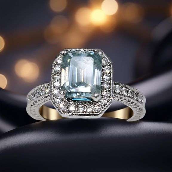 Striking 3.15 Ct Russian Color Change Lab Simulated Alexandrite Emerald Cut Ring