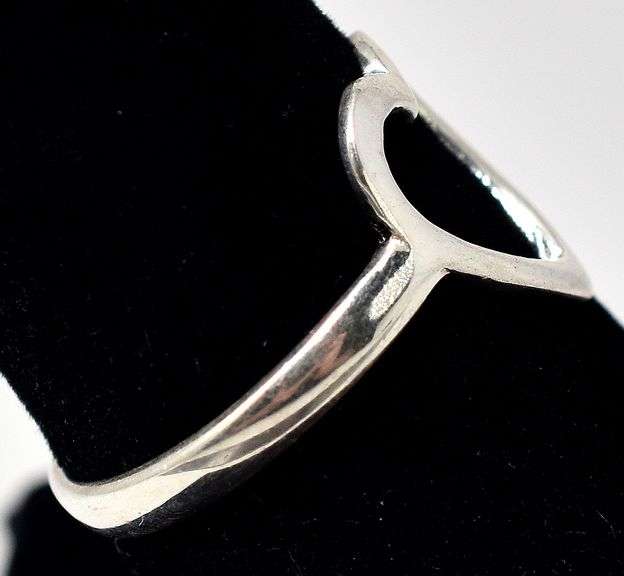 Open Face Heart Ring in Sterling Silver