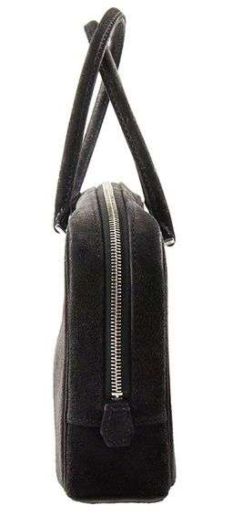 Hermes Plume Mini Noir Doblis Suede Diamond Hardware Bag