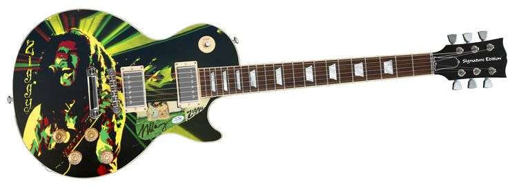 Ziggy Marley Autographed Custom Graphics 1/1 Photo Guitar ACOA