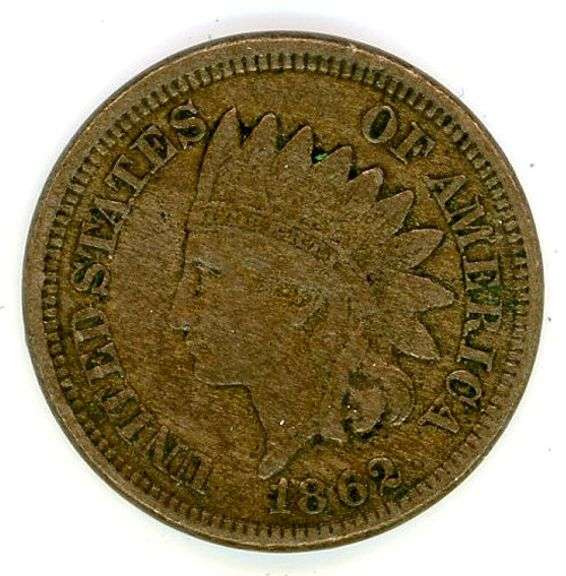 1862 Copper-NIckel Indian Head Cent in XF