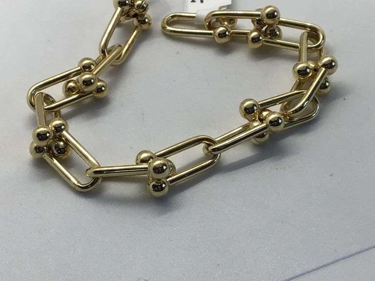 14K Yellow Gold Vintage Horse-shoe Italian Bracelet