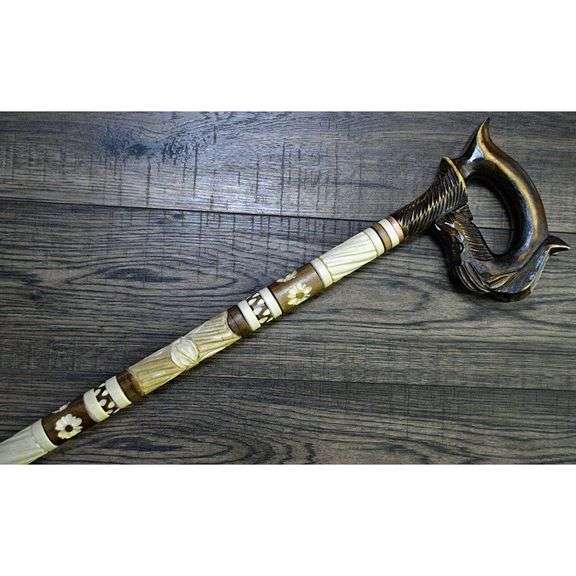 Hand-Carved Horse Head Walking Cane