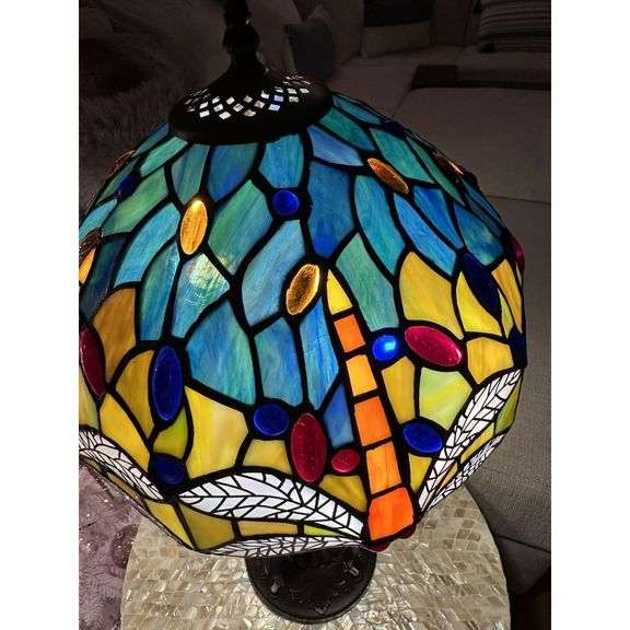 Dragonfly Stained Glass Table Lamp