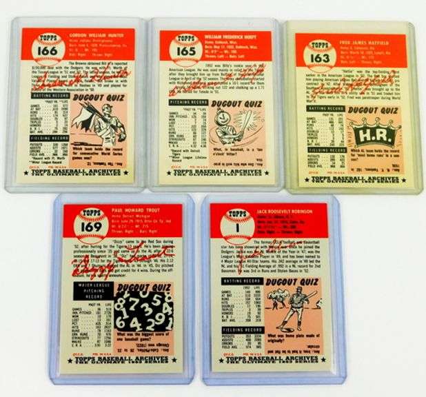 5 Topps 1953 Series Archives Baseball Cards