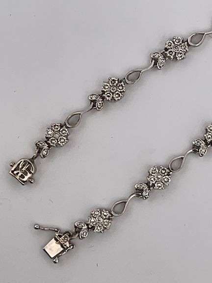 CERTIFIED 18K WHITE GOLD DIAMOND BRACELET