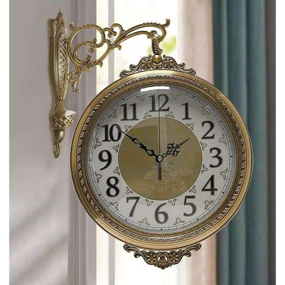 European Dual-Face Industrial Rotating Wall Clock