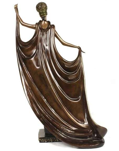 Exclusive Erte Bronze Sculpture Alphabet Lady with Certificate of Authenticity from the Publisher