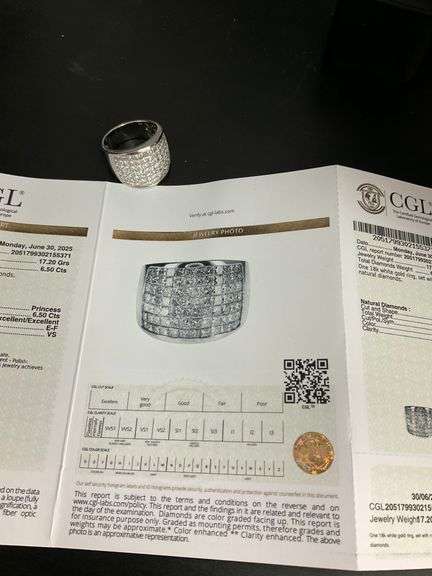 CERTIFIED 14K WHITE GOLD DIAMOND RING / BAND