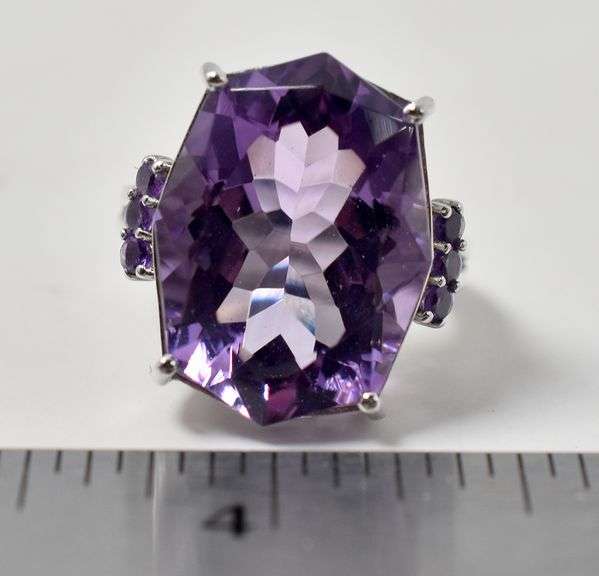 Amethyst Gemstone Ring in Sterling Silver