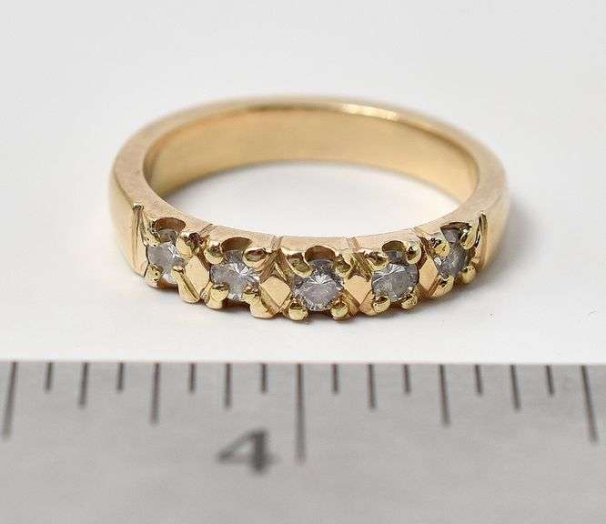 Stunning 14K Yellow Gold Diamond Ring  Band