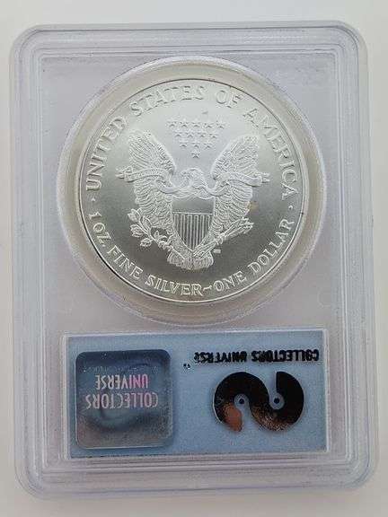 2001 Silver Eagle, WTC Ground Zero Recovery 9/11/2001, PCGS UNC
